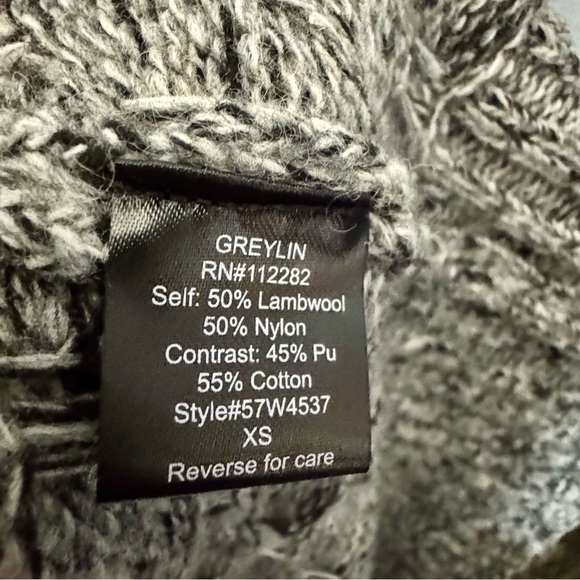 GREYLIN | ANTHROPOLOGIE Lambswool Chunky Longline Open Front Gray Cardigan XS - Picture 9 of 9